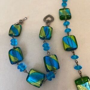 Handmade beaded necklace and bracelet set